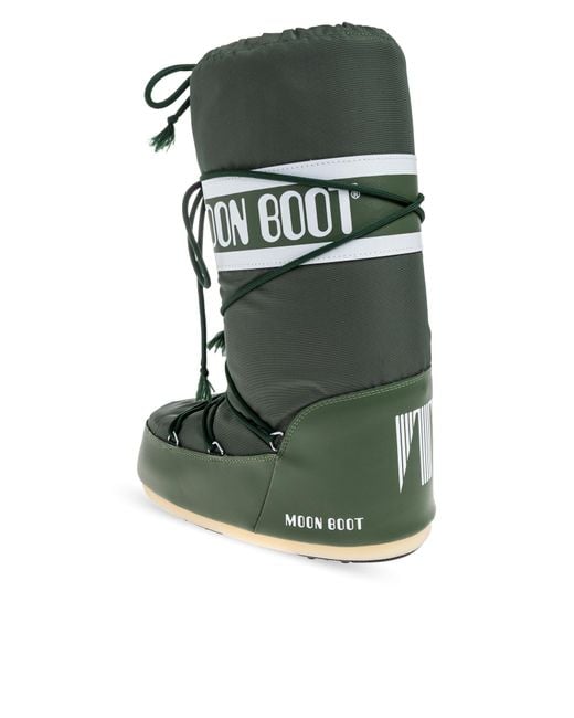 Moon Boot Green "Icon Nylon" Snow Boots for men