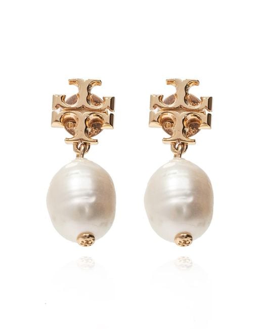 Tory Burch White 'Kira Pearl' Earrings