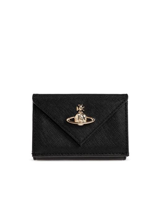 Vivienne Westwood Black Wallet With Application Logo