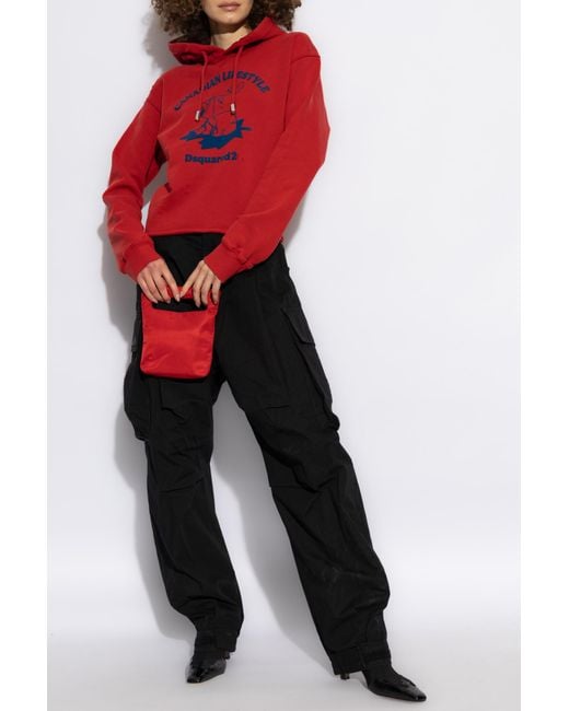 DSquared² Red Sweatshirt With Logo