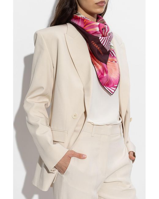 Ferragamo Pink Silk Scarf