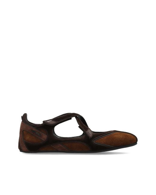 The Attico Brown Ballet Flats 'Floor 01'