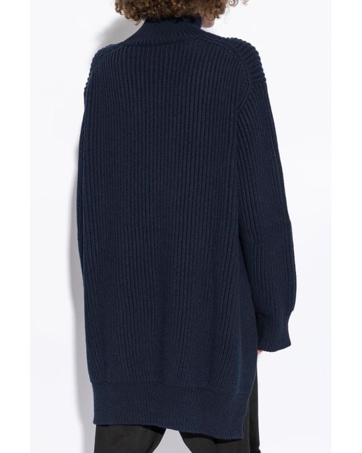 Jil Sander Blue Woolen Turtleneck