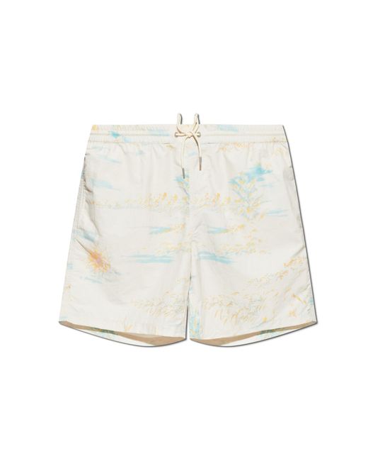 AllSaints White "Bleachsurf" Swim Shorts for men