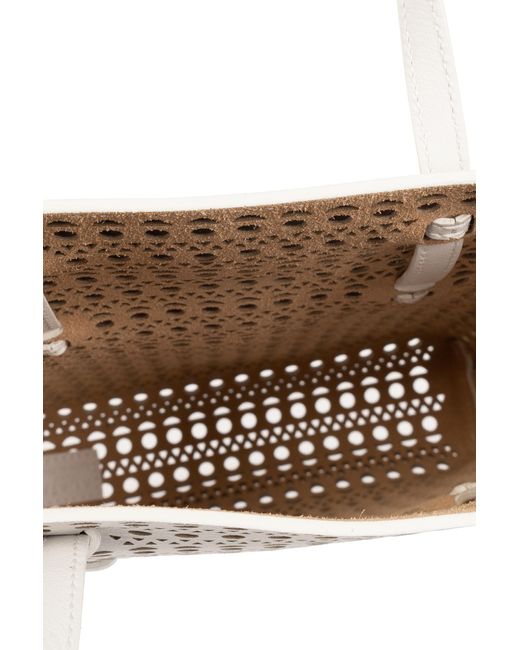 Alaïa 'mina' Openwork Shoulder Bag in White Lyst