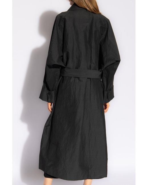 Issey Miyake Black Oversize Trench Coat,