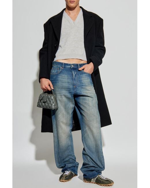 MM6 by Maison Martin Margiela Blue Wool Coat for men