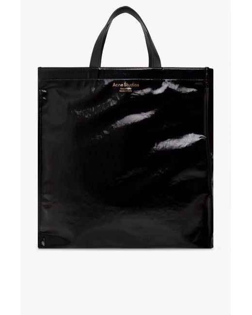 Acne Black Shiny Shopper Bag