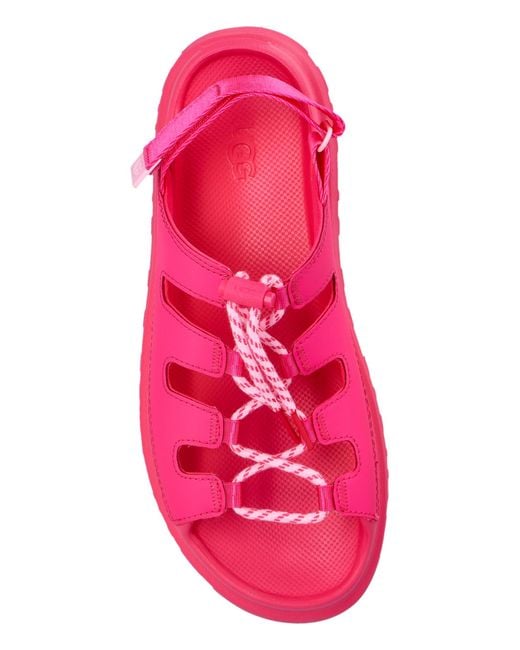 Ugg Pink Platform Sandals 'Goldenglow Toggle'