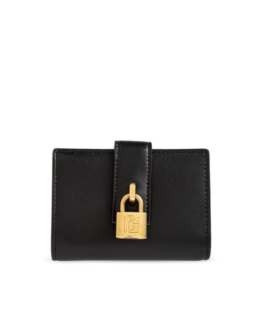 Balmain Black Leather Wallet for men