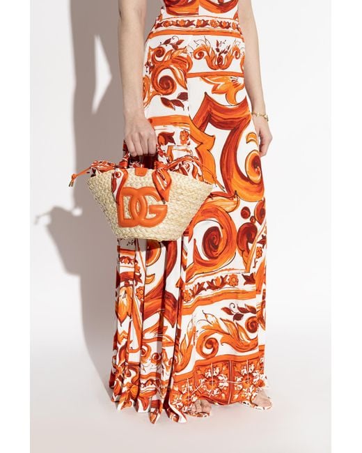 Dolce & Gabbana Orange Bag With "Majolica" Print
