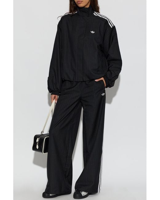 Adidas Originals Black Wide-Leg Trousers