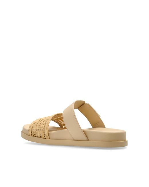 Fendi White Slides With Logo