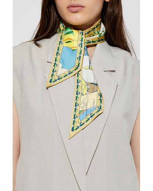 Tory Burch Yellow Silk Scarf