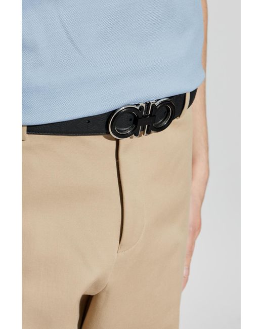 Ferragamo Black Double-Sided Belt for men