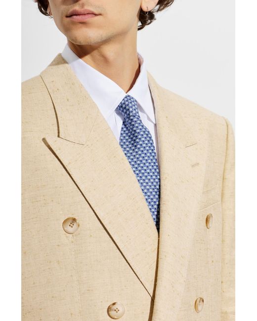 Ferragamo Blue Silk Tie for men