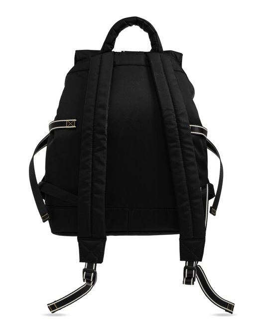 Ganni Black Backpack With Logo Patch