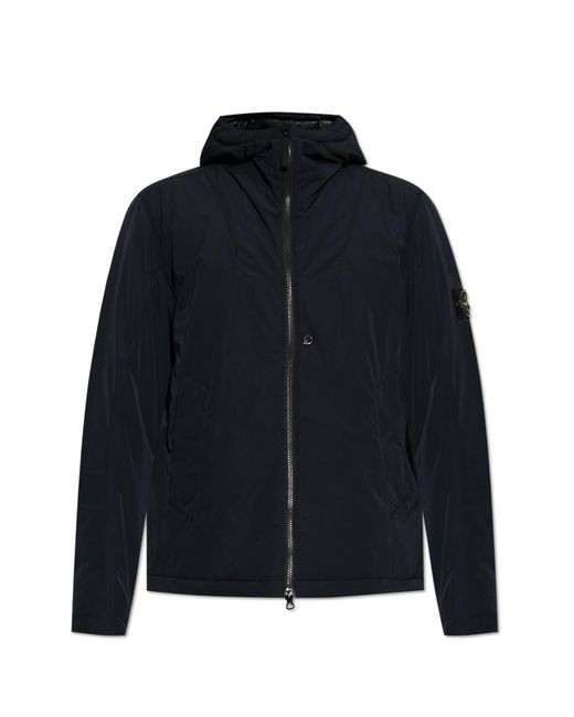 Stone Island Blue Insulated Jacket 'Micro Twill' for men