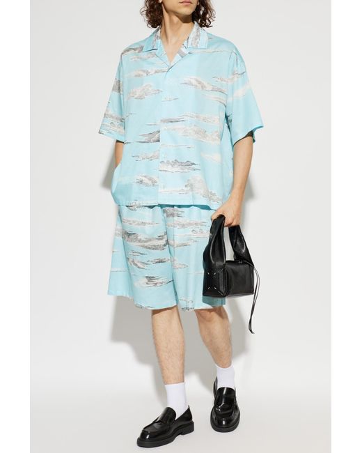 Moschino Blue Printed Shirt for men