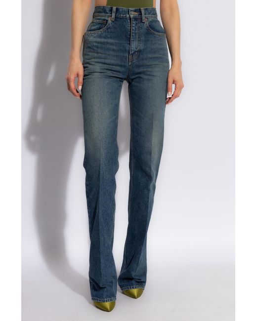 Saint Laurent Blue Straight-leg Jeans,
