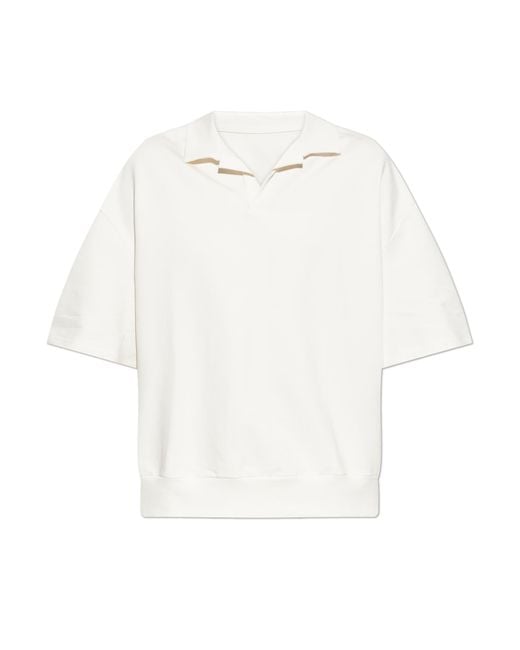 Hanro White Polo From The 'Natural Living' Collection for men
