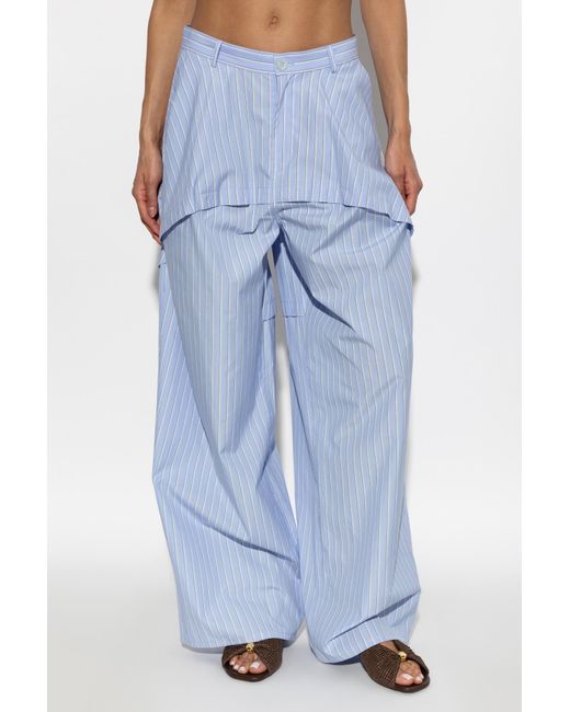 Loewe Blue Striped Pattern Trousers