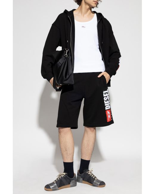 DIESEL Black Hoodie "S-Boxt-Zip-Hood-Div" for men