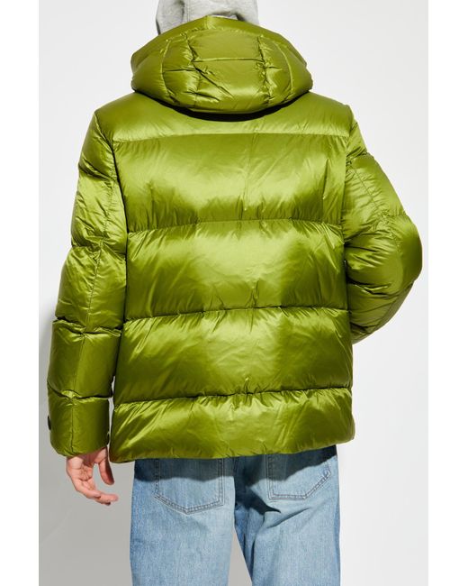 Woolrich Green Down Jacket With Hood for men