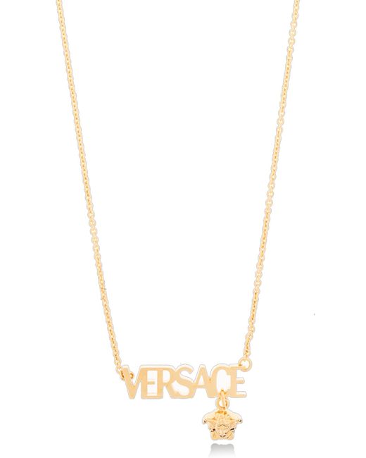 Versace Metallic Necklace With Pendant