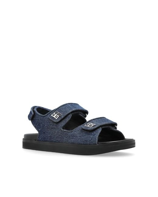 Givenchy Blue Sandals With Logo-Shaped Appliqué