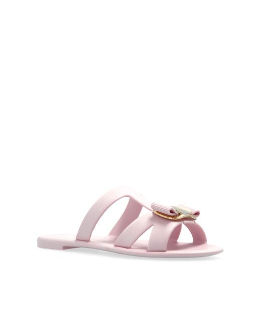 Ferragamo Natural Rubber Slides Lilou