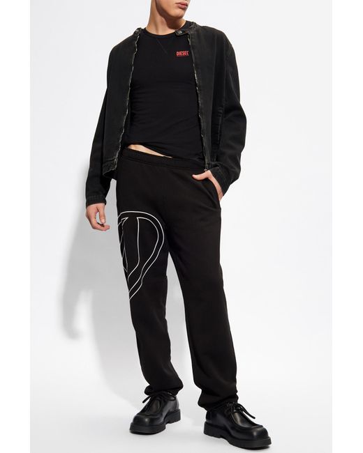 DIESEL Black 'P-Marky-Megoval-D' Sweatpants for men