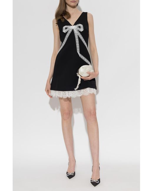 Self-Portrait Black Dress With Lace Trim