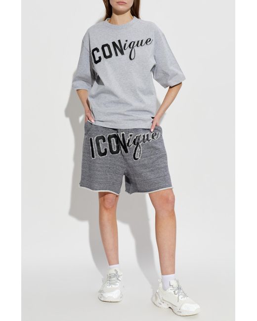 DSquared² Gray Shorts With Logo
