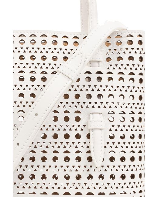 Alaïa 'mina' Openwork Shoulder Bag in White Lyst