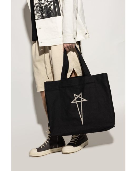 Rick Owens Black Shoulder Bag Beach Bag for men