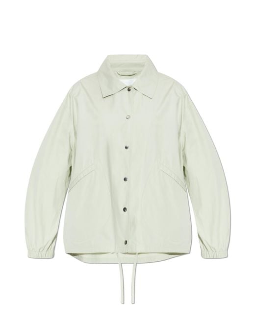Jil Sander White Cotton Jacket With Logo