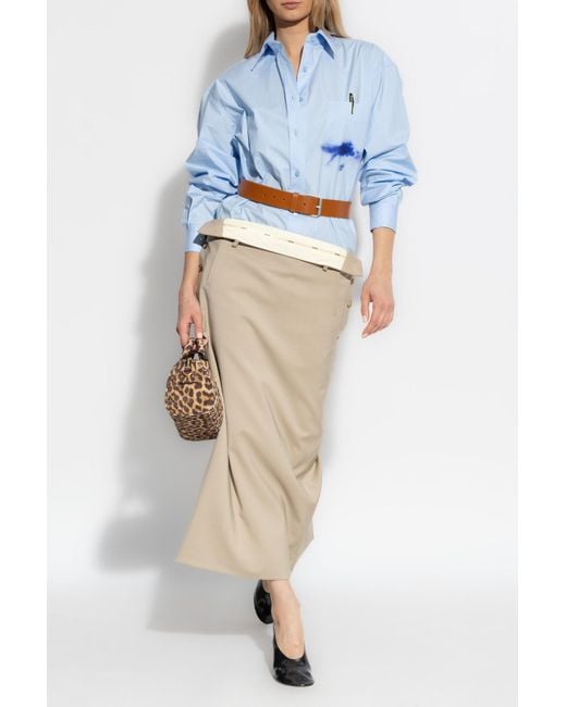 Moschino Blue Wool Skirt