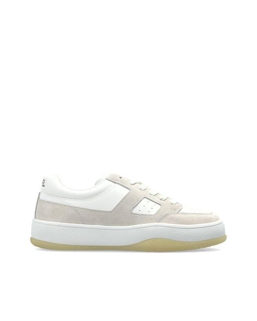 DIESEL White 'S-D-Long Low' Sports Shoes for men
