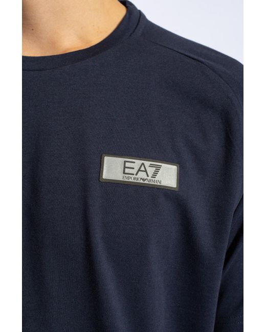 EA7 Blue T-shirt With Logo, for men