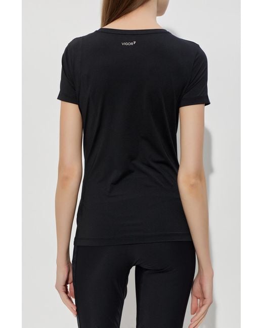 EA7 Black T-Shirt With Printed Logo