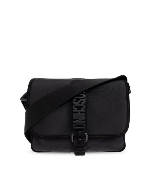 Moschino Black Shoulder Bag With Logo for men