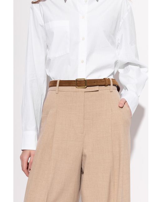 LIE STUDIO Brown Suede Belt "Georgia"