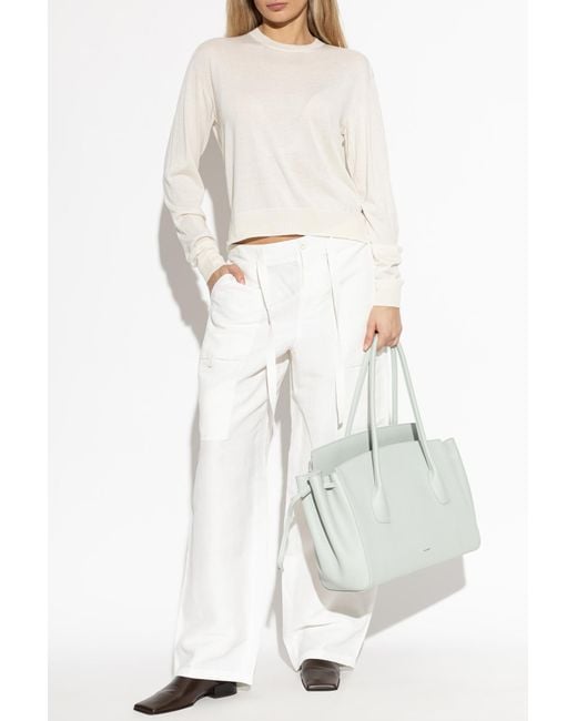 Jil Sander White 'Cargo' Trousers