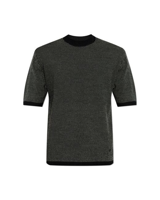 Emporio Armani Black Wool Sweater for men