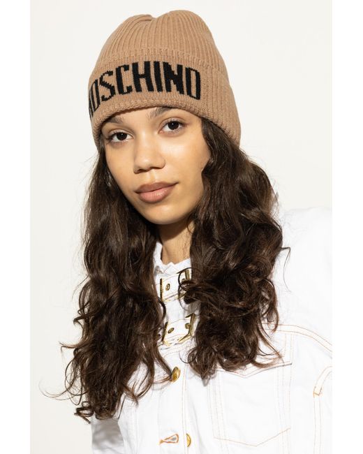 Moschino Black Cap With Logo
