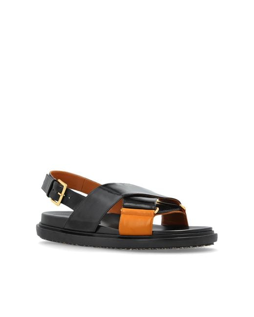 Marni Black Leather Sandals