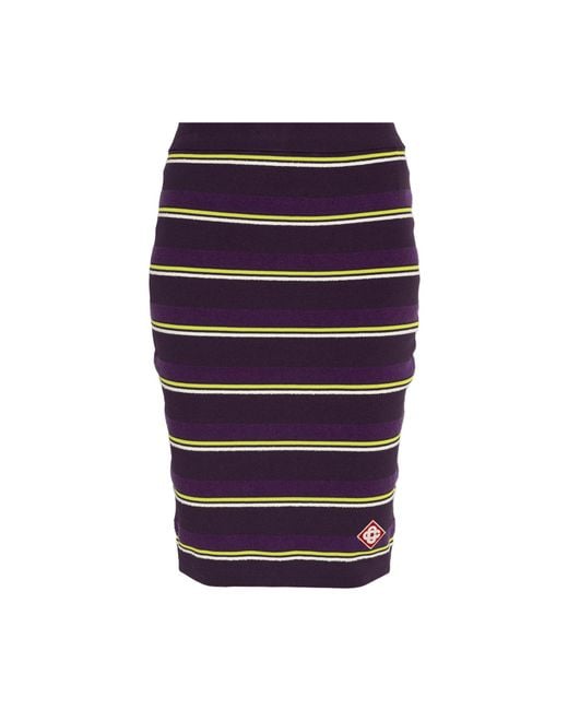Casablanca Blue Pencil Skirt With Pinstripe Pattern