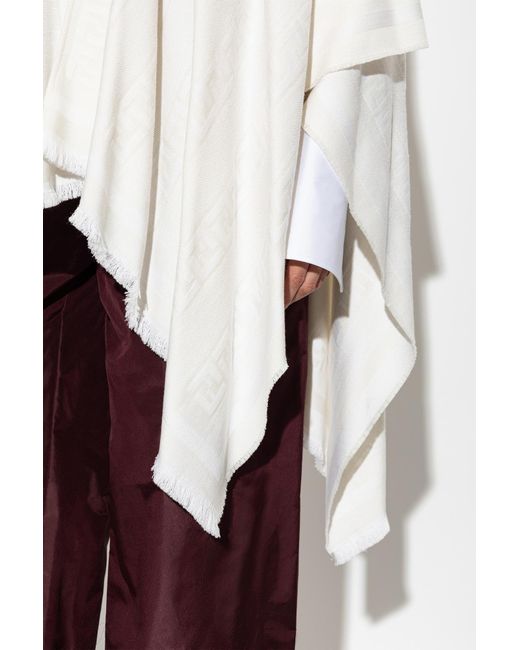 Fendi Red Wool Poncho