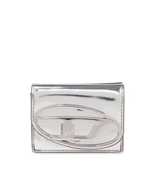 DIESEL Gray Leather Wallet '1Dr Tri Fold'